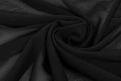 Mealah Women Lightweight Breathable Chiffon Scarf Solid Color Long Fashion Scarves Sun Protection Shawls Wrap - color: Black