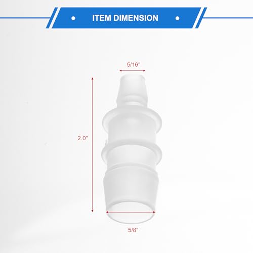 4pcs Plastic Hose Barb Fitting 5/8" to 5/16" Barbed Splicer Mender Joint Adapter Aquarium Clear - size: 5/8"-5/16"
