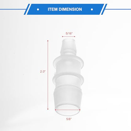 4pcs Plastic Hose Barb Fitting 5/8" to 5/16" Barbed Splicer Mender Joint Adapter Aquarium Clear - size: 5/8"-5/16"