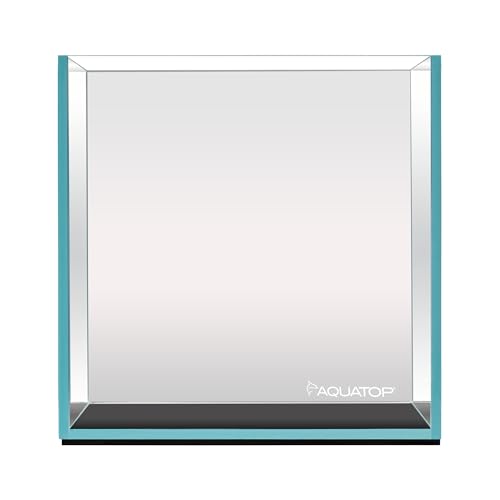 Aquatop High Clarity Low Iron Glass Cube Aquarium, 2.11-Gal – 5mm Thick Glass – Slim Design – Fresh & Saltwater – Desktop Tank with Silicone Sealing - size: 2.1 Gal