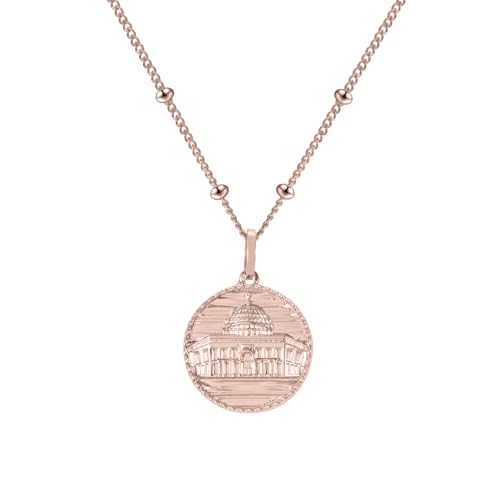 Dome of the Rock Necklace - Palestine Al Aqsa Dome Of The Rock Necklace Palestine Necklace Jewellery Muslim Ramadan Gift Eid Gift Islamic Jewellery - color: Rose gold, style: Style 1
