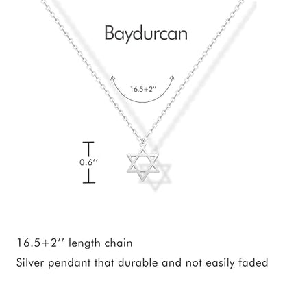 Dainty Silver Necklace for Women - Ankh Jesus Horse Celtic Cross Necklace for Women, Dainty Charm Spider Christian Gifts for Friends Sister Mom, Birthday, Christmas, Mother's Day, Graduation Gifts - style: Star of David