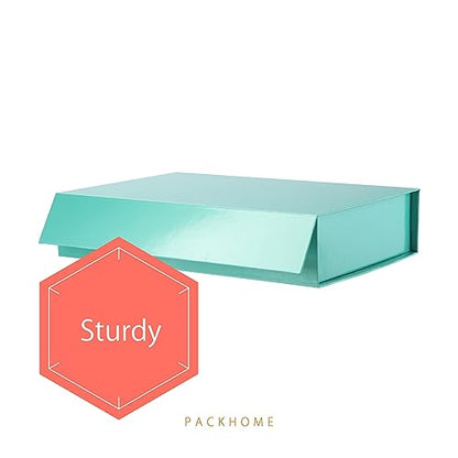 PACKHOME 6 Gift Boxes 11.5x8x2.5 Inches, Sturdy Shirt Boxes with Magnetic Lids for Multiple Occasions (Glossy Green) - color: 11x7.8x2.3 Inch-Green-Pack of 6