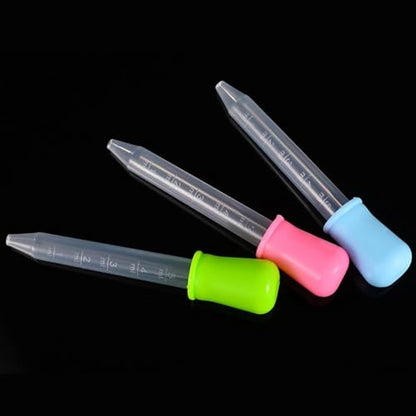 5ml Dropper Pipette Silicone Dropper Pipette Multiple Colors Suitable for Candy Molds, Gummy Bears, Gelatin Makers, Petroleum Science, Crafts, Experimental Plastic Dropper Pipettes (10 Pack)