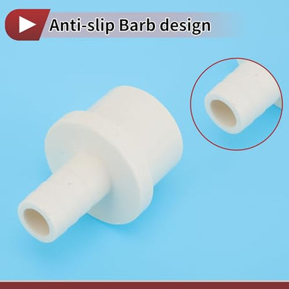 Plastic Hose Barb Fitting 1-1/4" x 5/8" Barb OD Straight Through Pipe Connector White 5 Pcs - color: White, size: 1-1/4" x 5/8" OD