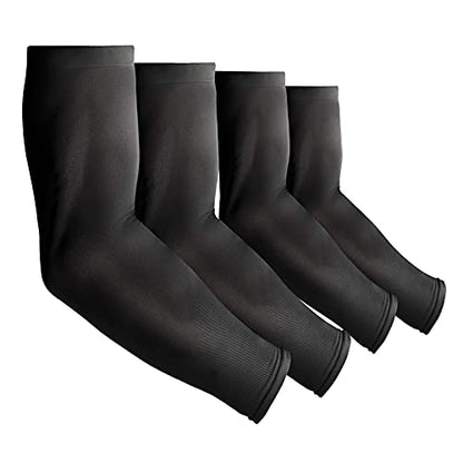 4 Pair UV Sun Protection Arm Sleeves for Men & Women,Cooling UPF 50 Arm Cover for Baseball,Cycling,Basketball - color: Black-4 Pairs
