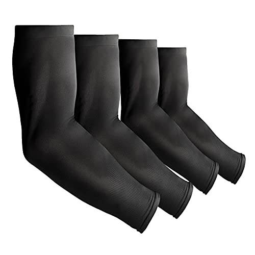 4 Pair UV Sun Protection Arm Sleeves for Men & Women,Cooling UPF 50 Arm Cover for Baseball,Cycling,Basketball - color: Black-4 Pairs