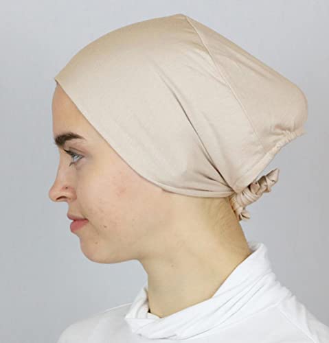 Modefa Islamic Women's Non-Slip Cotton Hijab Bonnet Cap Underscarf - color: Beige