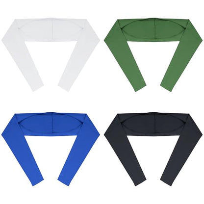 Yookat 4 Pieces Cooling Shawl Golf Cooling Shawl Arm Sleeve Sun Protection Golf Shrug for Women Men Outdoor Sports - color: Black, White, Green, Blue