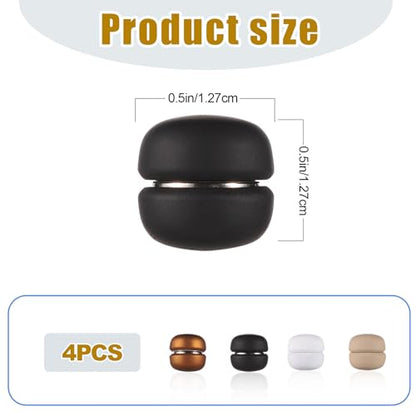 4pcs Strong Magnetic Hijab Pins, Multi-Use Pinless Brooch Round Style Hijab Magnets No-Snag Scarf Clasp for Women Clothes Shirts Scarves (Matte)