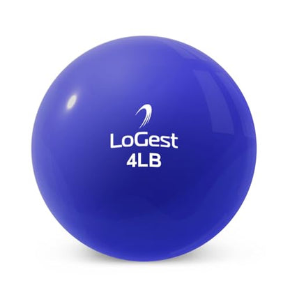 Logest Weighted Toning Exercise Balls Pair - Round Shape Medicine Ball - 1LB 2LB 3LB 4LB 5LB 6LB Available - Toning Muscle for Men & Women - size: 4LB - Pair
