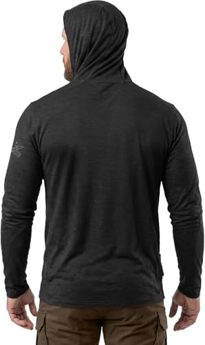CQR Men's UPF 50+ Sun Protection Long Sleeve Quick Dry Athletic Shirts, Stretch Running Workout Hiking T-Shirts - color: Nightfall Ex Black, size: X-Large