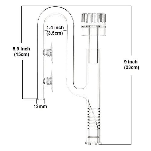 Mini Lily Pipe Inflow with Surface Skimmer for Nano Aquarium (13mm for 12/16mm (1/2'' i.d.) tubing) - size: 13mm for 12/16mm (1/2'' i.d.) tubing