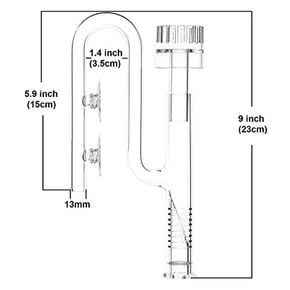 Mini Lily Pipe Inflow with Surface Skimmer for Nano Aquarium (13mm for 12/16mm (1/2'' i.d.) tubing) - size: 13mm for 12/16mm (1/2'' i.d.) tubing