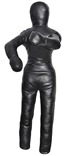 LEATHERAY MMA Jiu Jitsu Grappling Dummy Judo Punching Bag,Brazilian Jiu Jitsu Dummy,Wrestling Grappling BJJ Dummy Black Canvas-70 inches-Unfilled