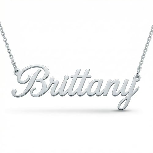 Personalized Custom Name Necklace, Custom Nameplate Pendant, Gift for her, Christmas, Mother's Day, Valentine's Day, Birthday - color: Silver