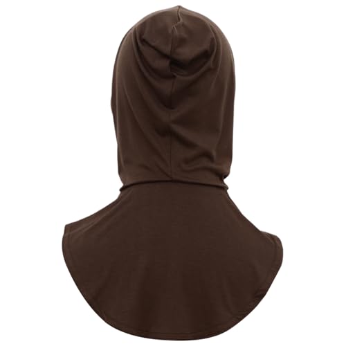 dPois Plain Ready To Wear Amira Hijab for Women Soft Muslim One Piece Instant Hijab Headscarf for Daily Wear - color: Coffee