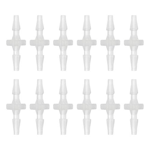 uxcell 12Pcs Plastic Hose Barb Fitting, 3/32" x 3/32" Barb Pipe Connectors Hose Fitting Adapter Splicer Mender Adapter Union for Fuel Gas Liquid Air Hose Repair - size: 3/32" x 3/32"