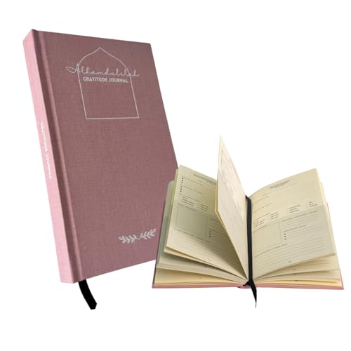 ALHAMDULILLAH JOURNAL: Daily Gratitude, Inspiring Quotes, Habit Tracker & Monthly Reflections - Wellness Gift for Muslim Men & Women, Great for Ramadan & Eid - color: Blush