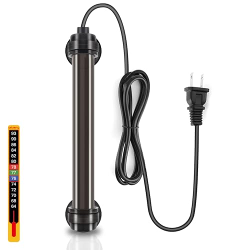 Orlushy Submersible Aquarium Heater, Fish Tank Heater with Free Thermometer for Freshwater and Saltwater Tank - size: R25
