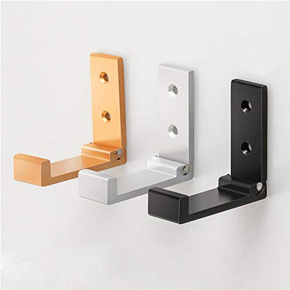 ZEYU Folding Coat Hooks, 10Pcs Wall Hooks for Hanging Coat Towel Hooks Hardware Heavy Duty Aluminum Alloy Headphone Holder Hooks No Rust Wall Mounted with Screws for Bags Fitness Equipment - color: 10Pcs-Black