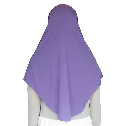 Women's Muslim Hijab Al-Amira Hijabs 2 Pieces with Tube Underscarf Cap Instant Soft Scarf - color: Purple