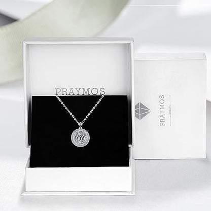 PRAYMOS 925 Sterling Silver Religious Islamic Necklace/Irish Triquetra Celtic Knot Pendant Jewelry Gift for Women - style: 2-Allah necklace silver