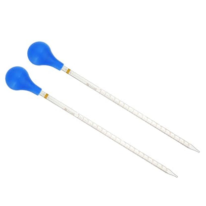 PATIKIL Graduated Dropper Pipettes Kit, 2pcs 20ml Borosilicate Glass Pipette with Rubber Cap for Transfer Liquid for Lab, Chemistry, Clear - size: 20ml