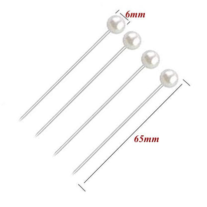 Corsage Pins, 100 Pieces Floral Pins with White Round Faux Pearl Head | Straight Bouquet Pins for Flowers, Sewing, DIY Craft, Wedding Decorations