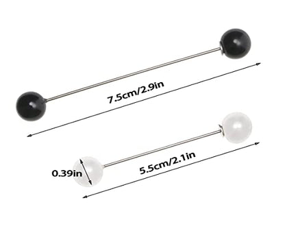 Pearl Brooches Pins Penta Angel 4 Pieces Sweater Shawl Clip Clasp Faux Pearl Safety Pins for Women Shirts Blouse Cinch Dresses Cardigan Collar Pants (Black and White) - color: Black and White