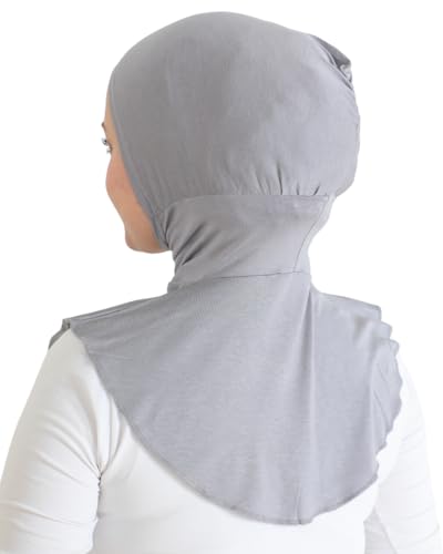 Prien Sport Hijab For Women, Muslim Head Scarf, Flexible Turban Girls, Chic Islamic Wear For Gym, Neck Collar Bonnet Viscose - color: Grey