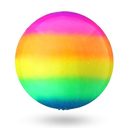 Hiboom 9 Inch Swimming Pool Diving Balls Underwater, Pools Toys Ball with Water Filling Adapter for Underwater Passing, Dribbling, Diving and Pool Games for Teens, Adults(Rainbow Style) - style: Rainbow Style