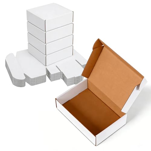 10x7x3 inch Shipping Boxes Set of 25,white Corrugated Cardboard Box Literature Mailer forMailing Packing Moving and Storage - color: White, size: 10x7x3 inch (Pack of 25)