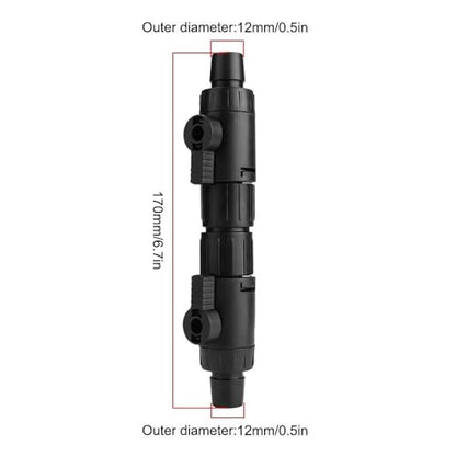 MiOYOOW Aquarium Hose Valve, Fish Tank Hose Connector Aquarium Water Control Valve with Quick Release Handle for 12/16MM Pipe - color: 12mm to 12mm