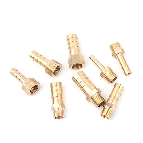 Lkq-Brass Adapter 5pcs 1/8" Thread To 4/6/8/10/12mm Soft Hose Connector Garden Irrigation Adapter Aquarium Air Pump Line Fish Tank Hose Fittings, Garden Hose Connector(Female 1l8 inch 10mm) - color: Female 1l8 inch 10mm