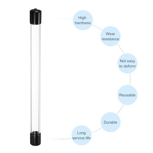 MECCANIXITY Clear Storage Tube 18x22mm Small Plastic Round Tubing with Caps Rigid Bottle Container 300mm/12 Inch for Item Stored - size: 18x22x300mm