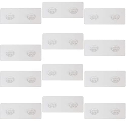 Shower Caddy Adhesive Replacement Stickers Sticker Shelf Basket Strips Suction Hooks Large Strong Hook (Transparent - 12 Packs) - color: Transparent - 12 Packs