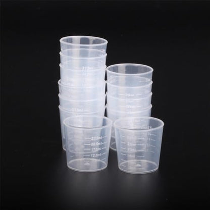 20pcs 1.02oz/30ml Liquid Medicine Cups, Plastic Measuring Cups, Clear Graduated Mixing Cups with Scale, Transparent Epoxy Resin Mixing Cups for Cooking, Medicine & DIY - size: 20pcs 30ml