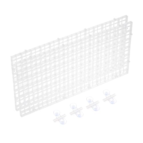 uxcell 2Pcs Aquarium Fish Tank Divider, 12x6 Inch Plastic Egg Crate Light Diffuser Grid Filter Bottom Partition Separator with Sucker Clips and Suction Cups for Aquarium, Clear - color: Clear, size: 12x6 Inch