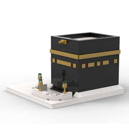 sterope Islamic Kaaba Building Block Set, Black and Gold Architecture Model, 367 Pieces Religious Educational Toy for Children, Assembly Required Eid al Fitr Gift