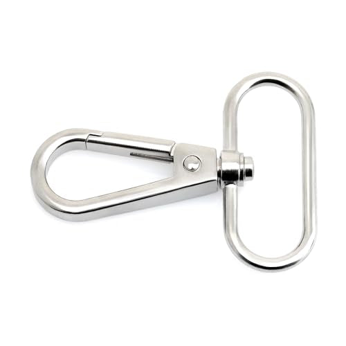 CRAFTMEMORE Snap Hook Swivel Push Gate Lobster Clasps Fashion Clips Purse Making FS10 Pack of 10 (Silver, 1-1/4 Inch) - color: Silver, size: 1-1/4 Inch