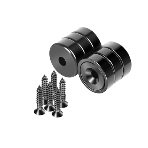 Neosmuk Black Magnets with Screws,40lbs+ Heavy Duty Rare Earth 6 Pack - color: Black, size: 40 lb
