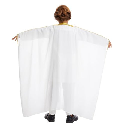 Toddler Boys Muslim Arabic Thobe Long Sleeve Embroidered Islamic Kaftan Teens Middle East Prayer Dress Ramadan Eid Clothes - color: White, size: 13-14 Years