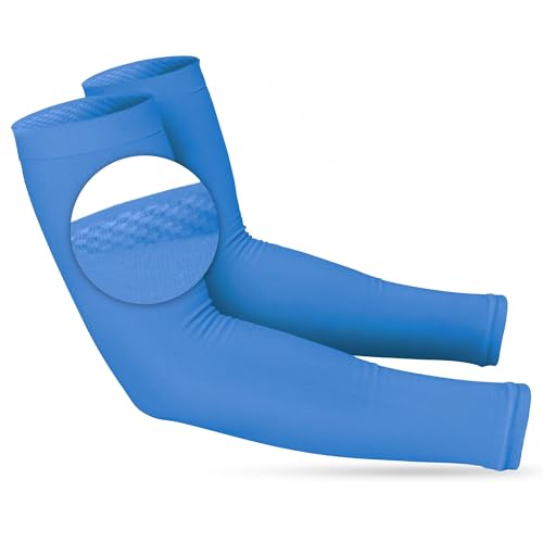 SportsTrail Cooling Arm Sleeves for Men & Women – Breathable, UV Sun Protection, Sports Arm Sleeves for Women, Men & Youth - color: 1 Pair: Dark Blue