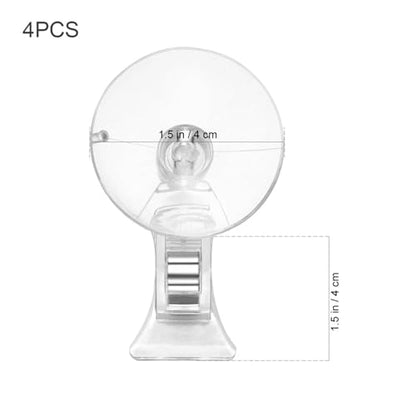 4 Pack Fishes Veggie Seaweed Plant Suction Cup Clip, Clear Plastic Feeding Tool Holder Aquarium Accessories for Fish Tank Feeder Clips
