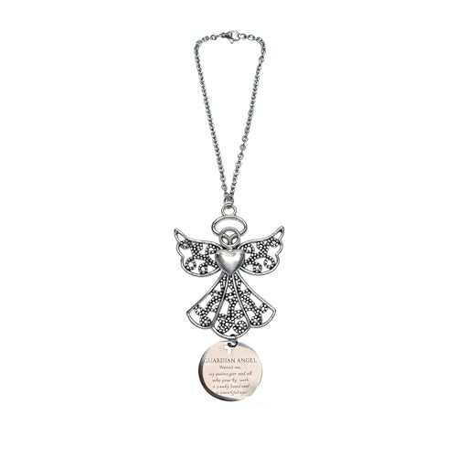 1pcs Christian Car Accessories，Rear View Mirror Hanging Guardian Angel Car Charm，Inspirational Jesus Bible Cars Accessories for Women, Teens, and New Drivers， Perfect Religious Gift - color: 1.2