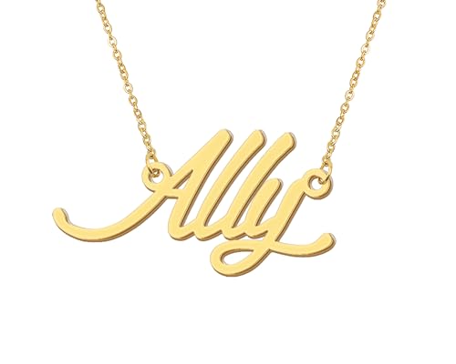 Aoloshow Personalized Name Necklace Custom Any Name Necklaces Jewelry for Womens New Mom Bridesmaid Gift - style: Gold - Ally