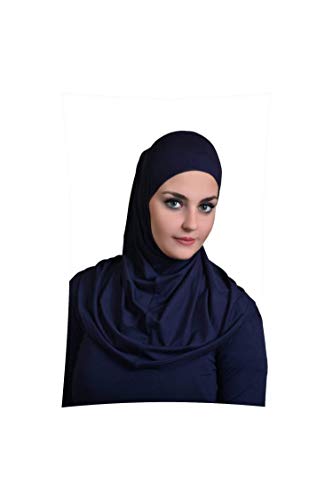 Navy Blue Al Ameera Muslim Hijab Lycra Amira 2 piece Hood & Hijab Tube Underscarf Cap