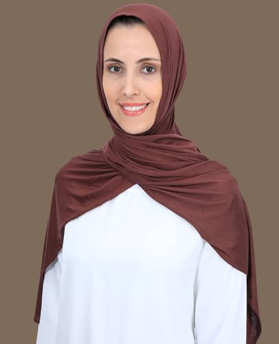 Non-See Through Instant Jersey Cotton Hijab Scarf for Women, Ready to Wear Muslim Head Scarf - color: Navy Blue