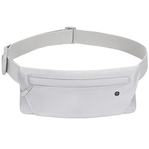 WHIPPY Slim Running Belt Fanny Pack for Women Men Elastic Runners Belt Waist Pouch Chest Bag Phone Holder Waist Pack for Running Hiking - color: 3-Grey
